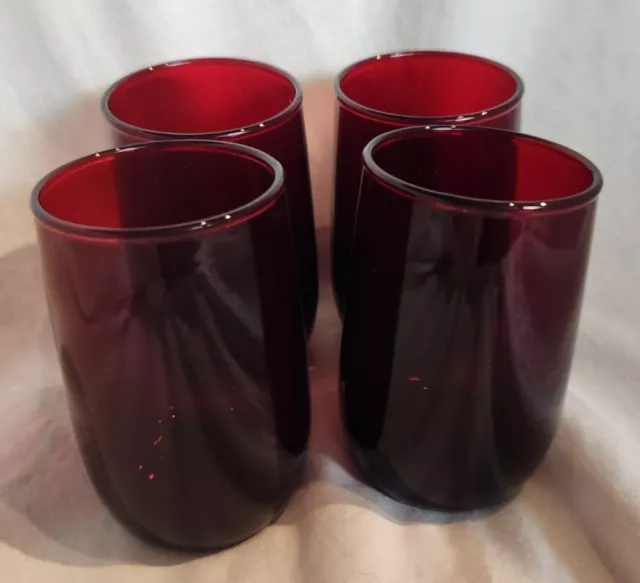 Lot 4: Anchor Hocking ROYAL RUBY Red Small Juice Glass 4 oz