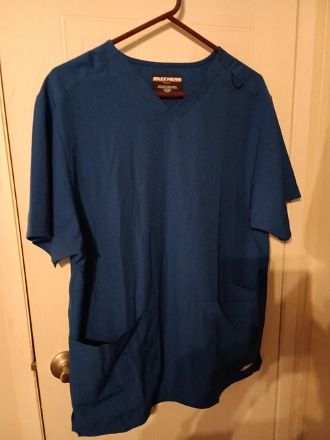 skechers by Barco scrub top Blue multi pocket  size M