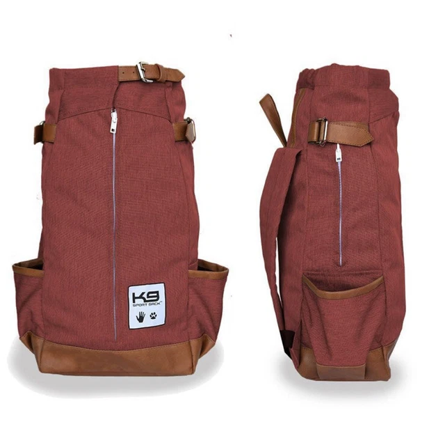Bolsa deportiva K9. Portador para perros pequeños. Urban 2 rojo marrón. Talla S