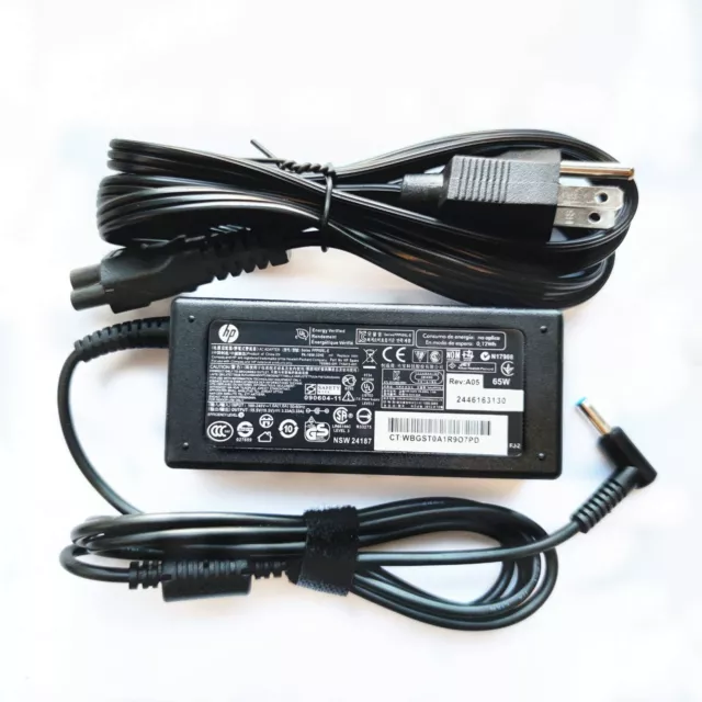 Genuine OEM 65W HP AC Adapter Charger blue tip 19.5V 3.33A Pavilion 710412-001 3