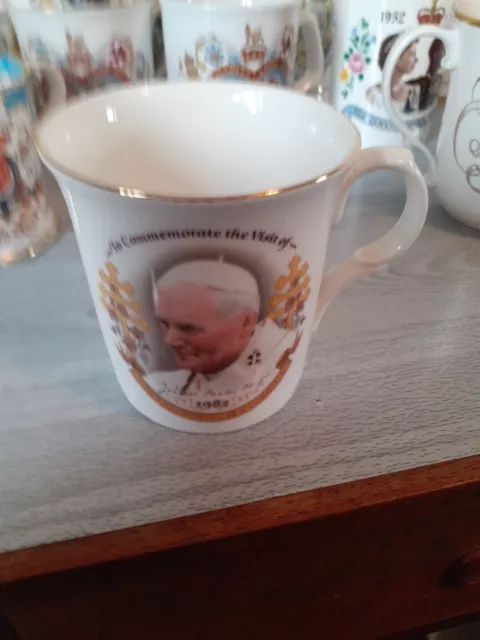 Vintage Crown Trent  1982 Commemorative Mug For The Visit Of Pope John Paul  Mug