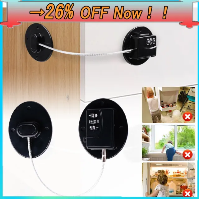 Refrigerator Lock with Key Childproof Safety for Kids Window Door