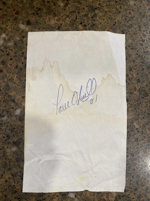 Signed Paul O’Neil piece of paper 2001