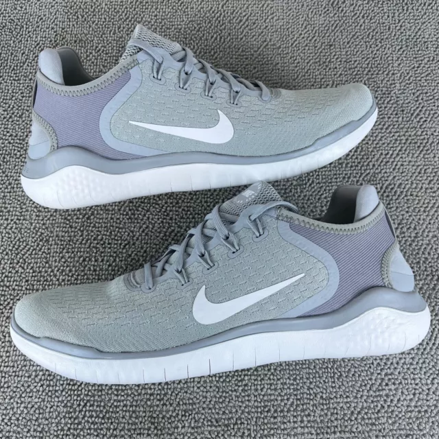 Nike Free RN 2018 Wolf Grey White Road Running Shoes Sneakers Men's Size 13