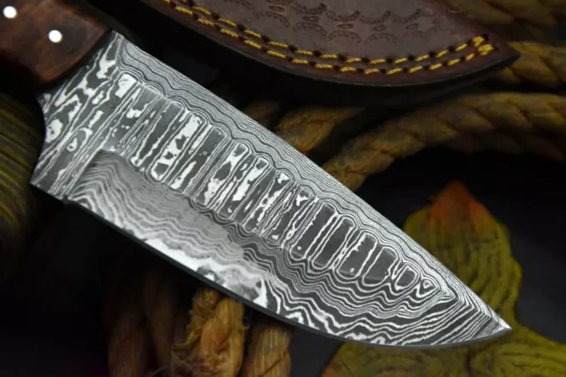 Custom Hand Forged Damascus Steel Hunting Knife Handmade,9.4"OAL (Q655) 5