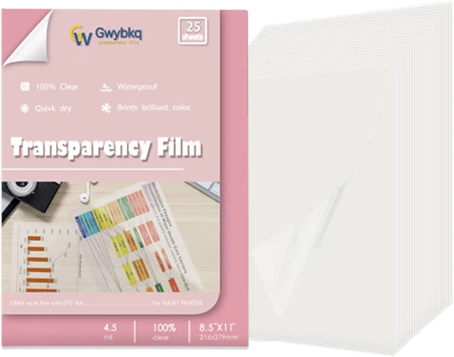 Transparency Film Paper Clear for Overhead Projector Transparencies and Inkjet