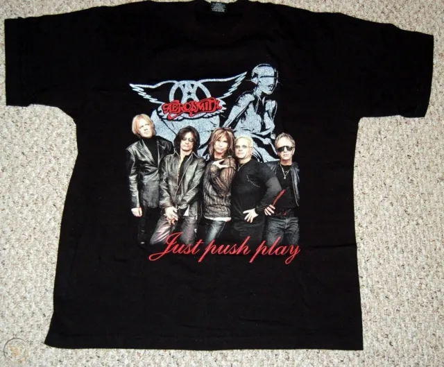 AEROSMITH Just Push Play 2001 World Concert Tour Black Size S-4XL T-Shirt AC1062