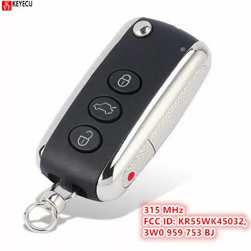 Smart Remote Key Fob 4 Button 315 MHz for Bentley Continental GT GTC Flying Spur