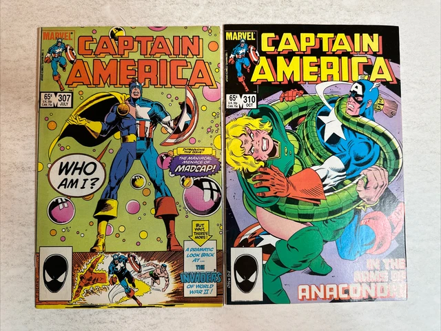 Captain America 307 310 1st Madcap Serpent Society Gruenwald Neary Marvel 1985