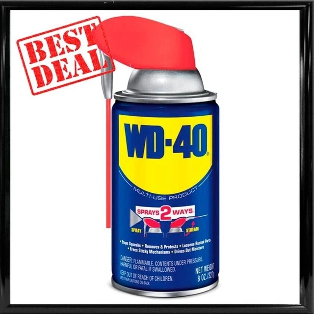 WD-40 Multi-Purpose Lubricant Spray with Smart Straw-Multi-Use Product-8 oz. USA