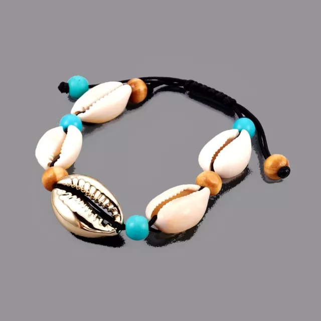 Kauri Brassards de Coquille Bracelet Métal Kaurimuschel Boho Surfeur Perles Bois