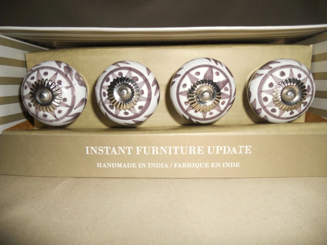 NIB Instant Furniture Update Hand Painted Knobs Drawer Pulls Cabinet Hardware