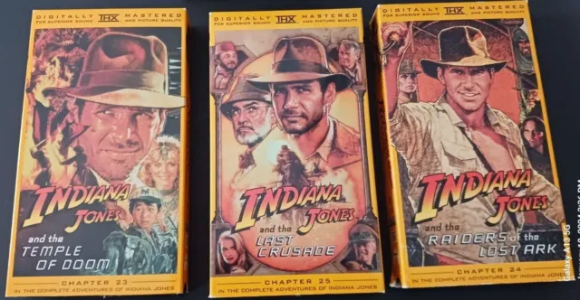 Complete Adventures of Indiana Jones Trilogy 1999. Boxed Set Three VHS Videos
