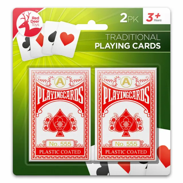 2Pack Playing Cards Traditional Plastic Coated Poker Size Deck Professional Game