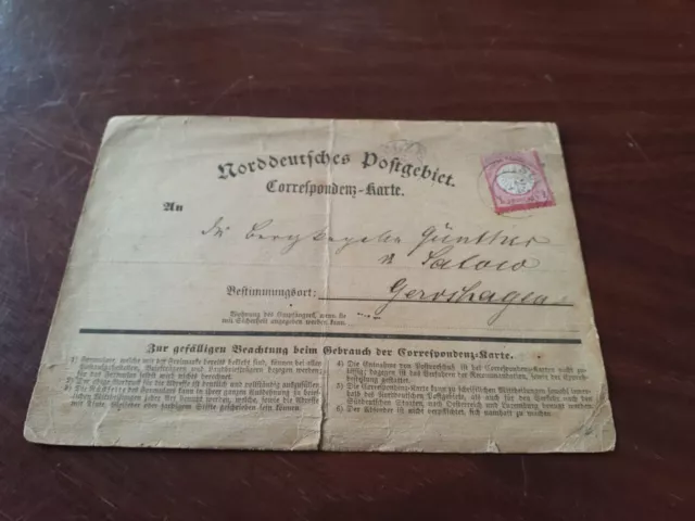 Correspondenz-Karte - Gershagen  Deutsche Reichspost 1 Groschen