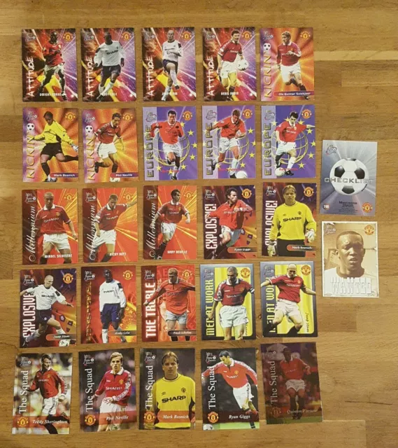 Futera Manchester United Fans' Selection 2000 - 27 Different Cards - Lot B