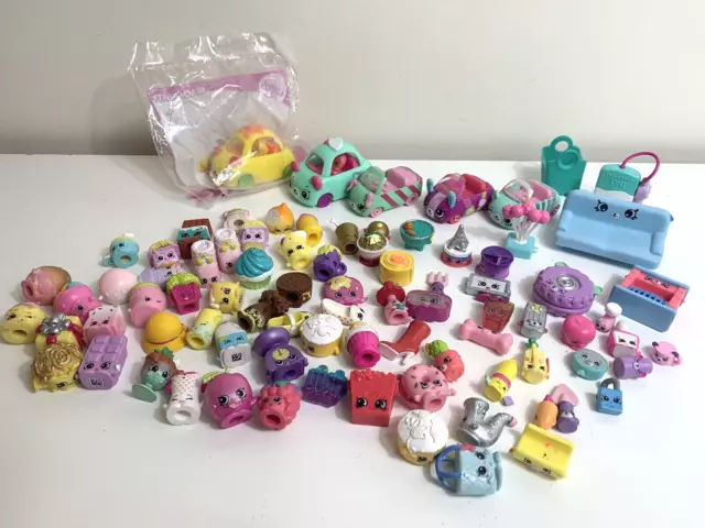 SHOPKINS MIXED BULK Lot - 100 Shopkins Plus 8 Bags & 107 Cards