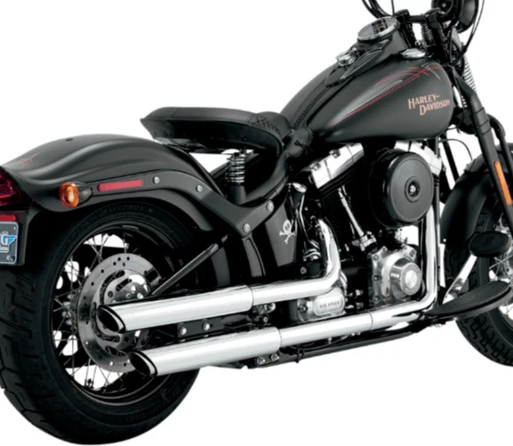 Vance & Hines 16841 Twin Slash 3 Inch Slip-Ons Chrome 07-17 Harley Softail