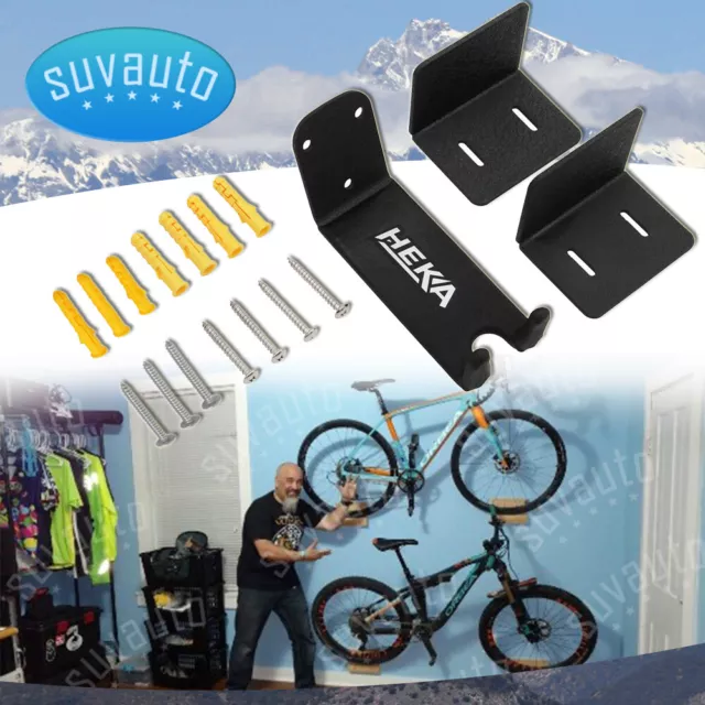 Bike Wall Mount Storage Hanger Stand Bicycle Cycling Pedal Powder Coated Steel