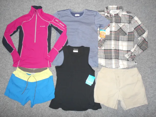 6 Columbia Sportswear Womens Xs Shirts Shorts Jersey Tank Lot