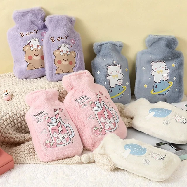 500 ml scalda pancia copertura peluche bottiglia calda a mano acqua calda sacchetto acqua calda
