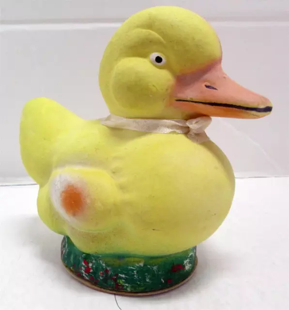 ANTIQUE Easter Duck CANDY CONTAINER Paper Mache Vintage German 5" tall