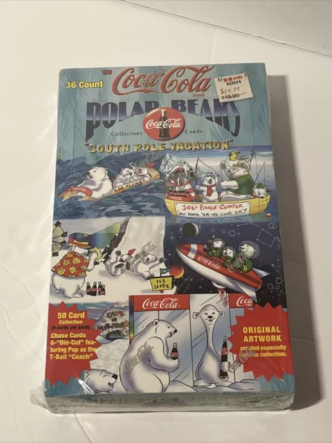 1996 Coca-Cola Polar Bears South Pole Vacation Sealed Box 36 Packs Coke Cards