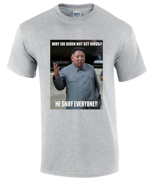 Maglietta Joe Biden Kim Jong-un divertente meme politica grigia