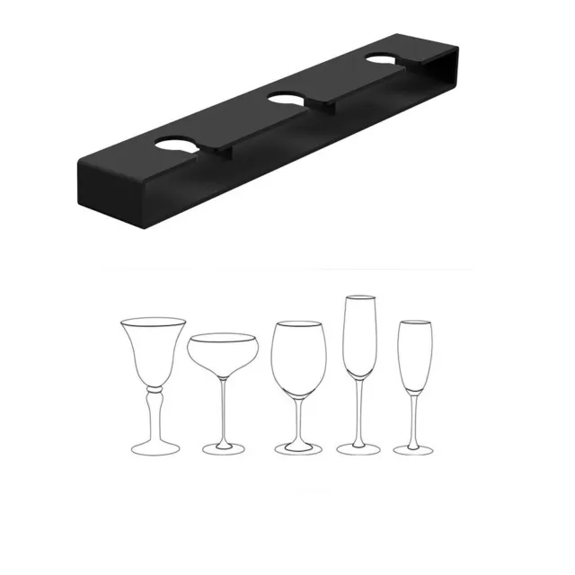 2Pcs Easy to Install Wine Glass Holder Under Cabinet Glasses Storage Hanger  Bar