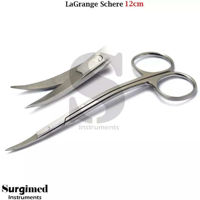 5er Set chirurgisch OP Micro Gewebe LaGrange Schere Gebogen Zahnfleisch Scissors 3