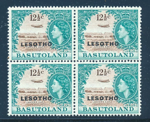 Lesotho 1966 Definitives Sg117A Block Of 4 Mnh