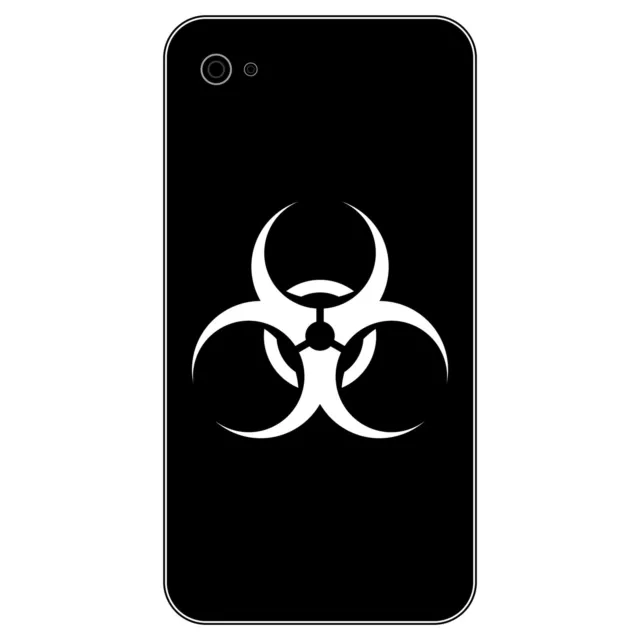 4 Aufkleber Tattoo 5cm weiß bio hazard Biohazard Handy smartphone Deko Folie