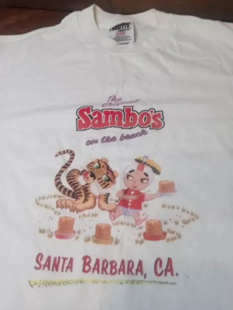 Vtg Sambo's On The Beach. Santa Barbara Advertising T-shirt. Single Stitch USA 2