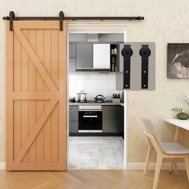Sliding Barn Door Hardware Kit 4'-20' Track System for Single/Double Wood Doors