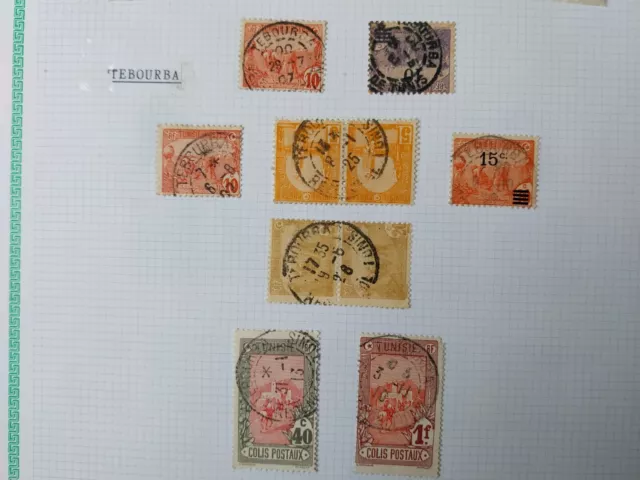 Tunisie lot timbre oblitération choisies Teboura dont fragment,colis postaux voi