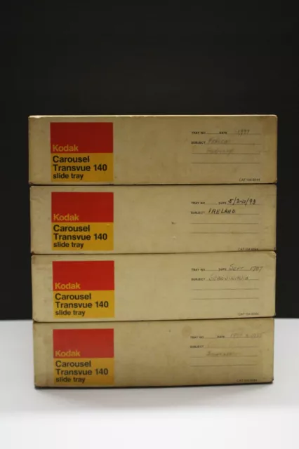 4 bandeja deslizante para proyector Kodak Carousel Transvue 140 de colección con caja original