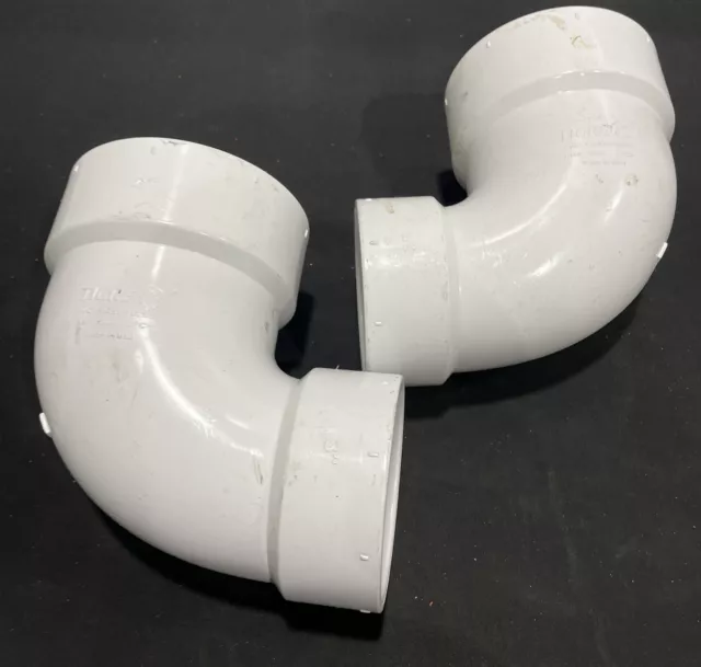 Tigre PVC Elbow  ASTM D2665 4” and 3” Openings - Lot Of 2