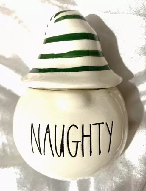 Rae Dunn NAUGHTY Gnome Candle 🎁❤️ 276 g Fresh Spruce Scented Ceramic  New w/tag