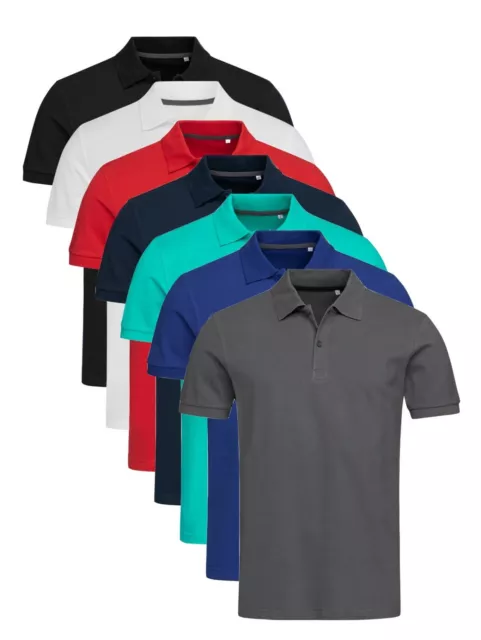 Hommes Bleu Vert Gris Noir Lourd Coton Piqu� Polo SPORTS Chemise avec Col