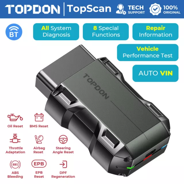 TOPSCAN as AP200 Bluetooth OBD2 Scanner Full System Car Diagnostic Tool TPMS