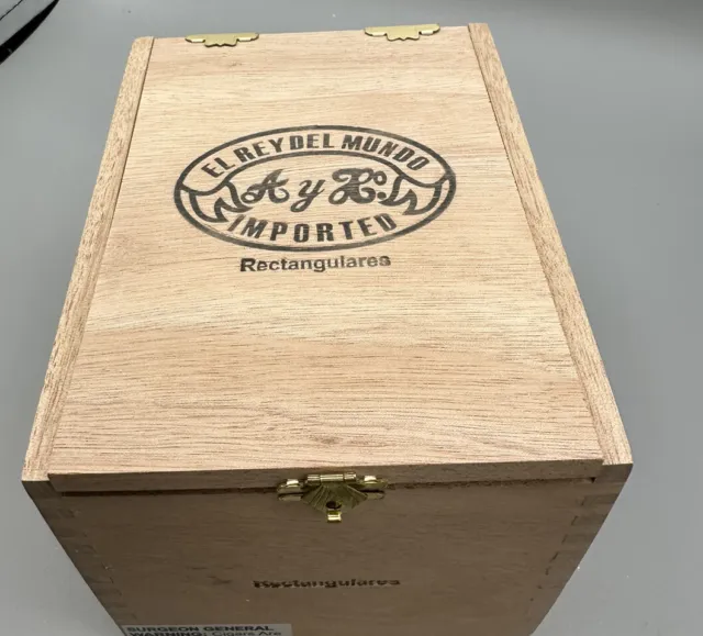 Cigar Box Empty Robustos Larga Oscuro Held 20  Rectangle slide Top 6 x 5 x4"