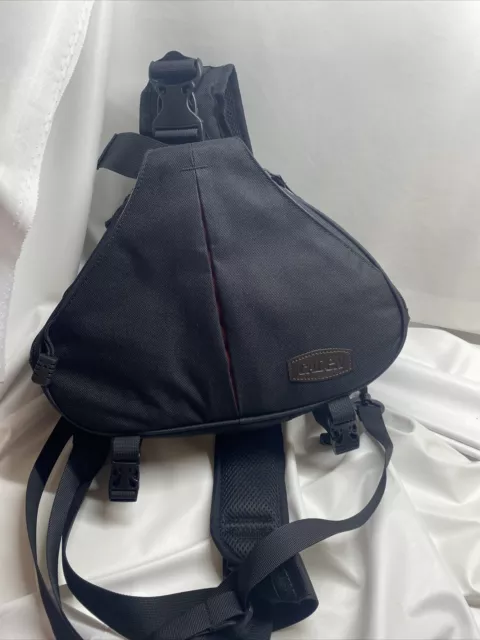 Caden Camera Bag Small Sling Backpack Black With Tripod Strap