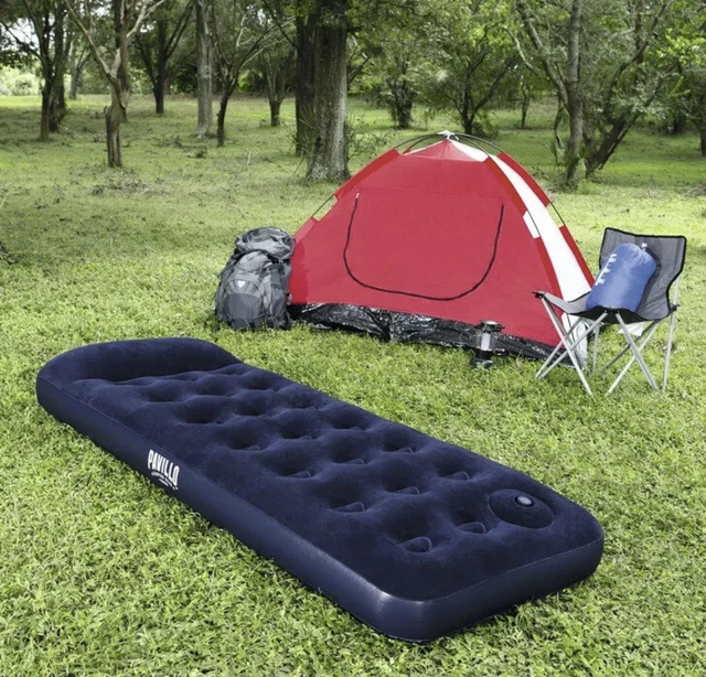 BESTWAY LARGE SINGLE Air Bed Inflatable Mattress BuiltIn Foot Pump