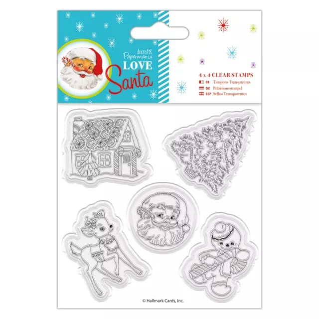 Docrafts Papermania Love Santa Father Christmas Tree Ginger Bread Rubber Stamps