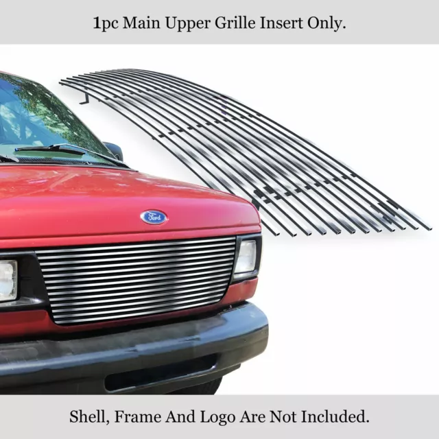 Fits 1992-2007 Ford Econoline Van Upper Stainless Polished Chrome Billet Grille