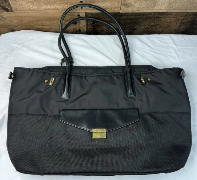 TUMI Black Ballistic Nylon/Leather LARKIN HAYWARD Large Tote Bag Crissy