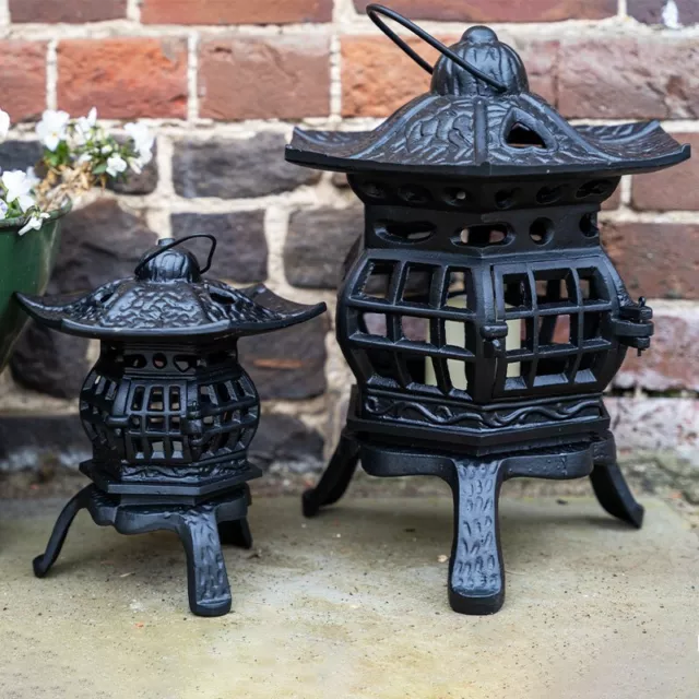 Pagoda Tealight Holder Cast Iron Decorative Outdoor Lamp