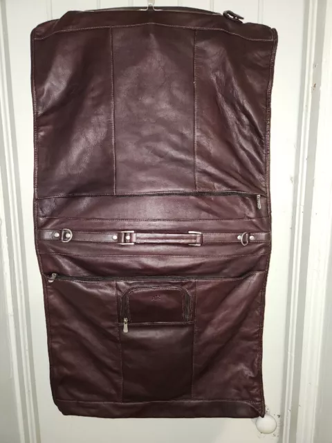 Piel Leather Garment Bag Brown