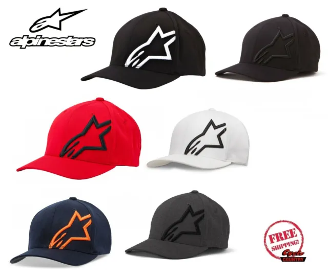 Alpinestars (Astars) Hat Cap Adult Flexfit Fitted Corp Shift 2 Curved Bill New
