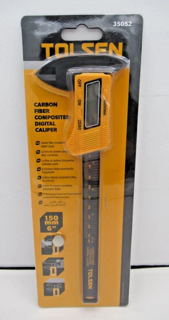Tolsen Carbon Fiber Composites Digital Caliper 6 Inch